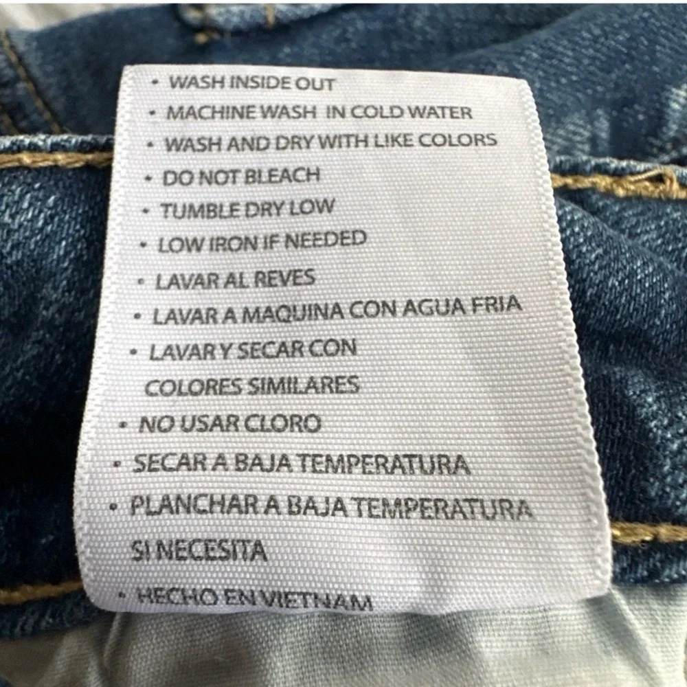 KanCan Jeans Pants High Rise Straight Distressed Medium Wash Raw Shadow Hem 28 - Picture 5 of 5